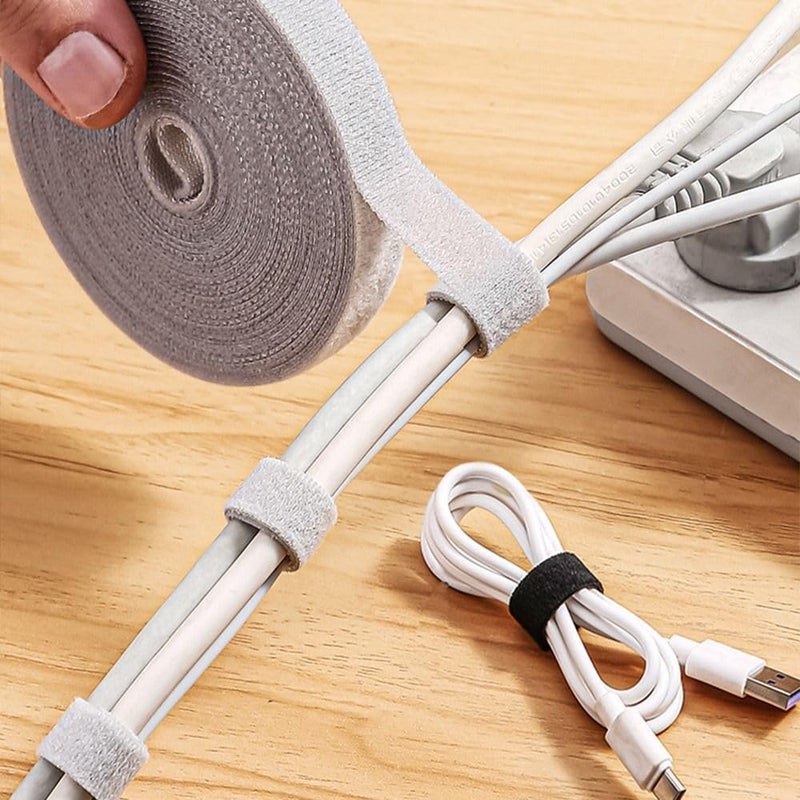 OXGO Reusable Velcro Cable Ties Hook Loop Nylon Fastening Tape Wire Organizer for Power Wire Management Self Gripping Cord Rope Holder MulticoloredPack Of 1 - Image 1