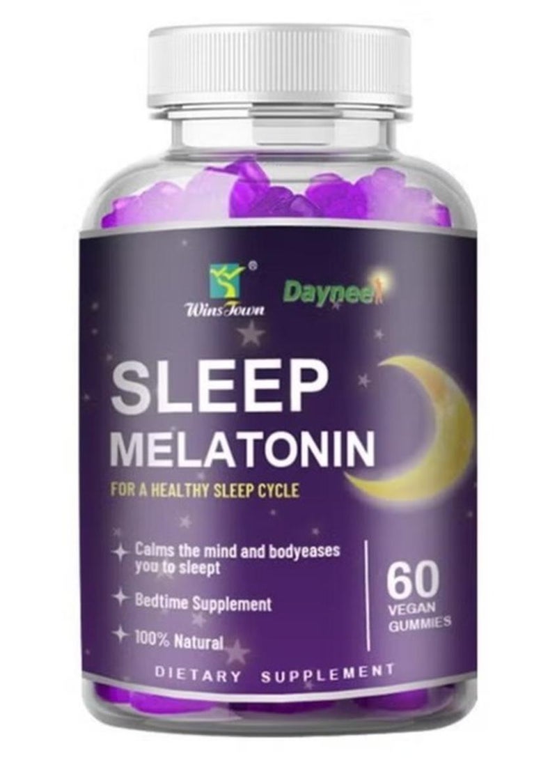 Wins Town Melatonin Fast Dissolve Nighttime Sleep Aid Natural Berry Flavor Vegetarian Non GMO Gluten Free 60 GUMMIES - Image 1