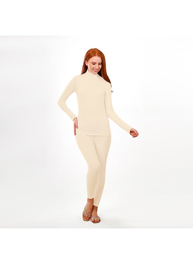 Selina Wear - Selina Wear High Collar Neck Long sleeve - Long Sleeve T-shirt Top, Elevate Your Style with Long Sleeve Delight - Image 1
