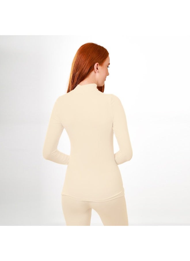 Selina Wear - Selina Wear High Collar Neck Long sleeve - Long Sleeve T-shirt Top, Elevate Your Style with Long Sleeve Delight - Image 1