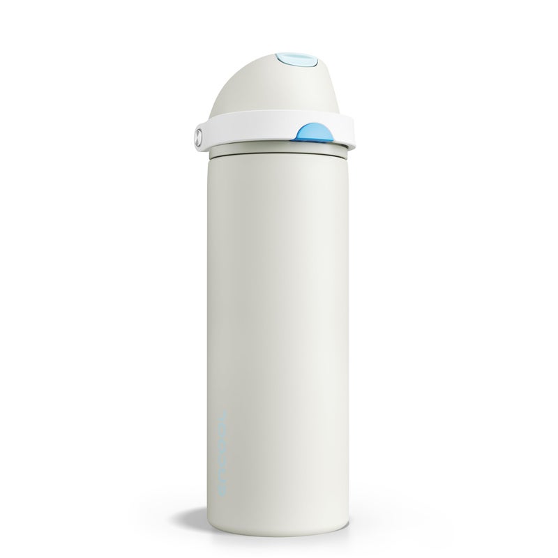 ENCOOL Insulated Water Bottle with Straw - Encool Stainless Steel Water Bottle with Push Button Lid, Leak-Proof & BPA-Free, Keeps Cold for 24 Hours for Sports, Travel, Gym (24 oz, Kangaroo Grey) - Image 1