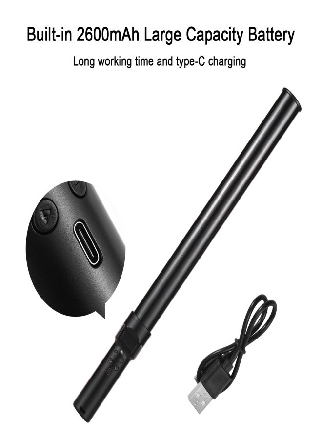 أندوير أنبوب إضاءة فيديو LED محمول باليد D2 RGB مع عصا إضاءة 2500K/5500K/8500K قابلة للتعتيم مع 7 تأثيرات إضاءة ملونة وبطارية مدمجة للبث المباشر لمدونات الفيديو والتصوير الفوتوغرافي للمنتجات - Image 3