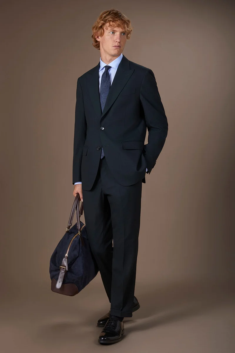 Doppelganger Green Men's regular fit single-breasted suit in plain fabric - Green for Men | Best Price UAE