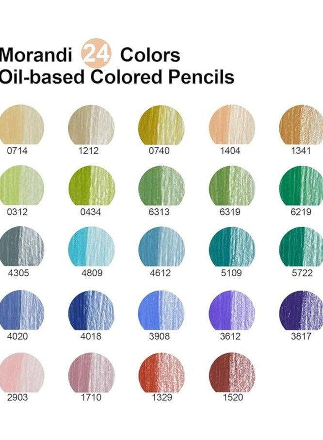 Generic 24-Color Morandi Colored Pencils Set, Oil-Based Soft Core, Ideal for Artist Sketching, Drawing, Painting, Shading Kit for Beginners, Coloring Books, Kids Parties  - Image 3