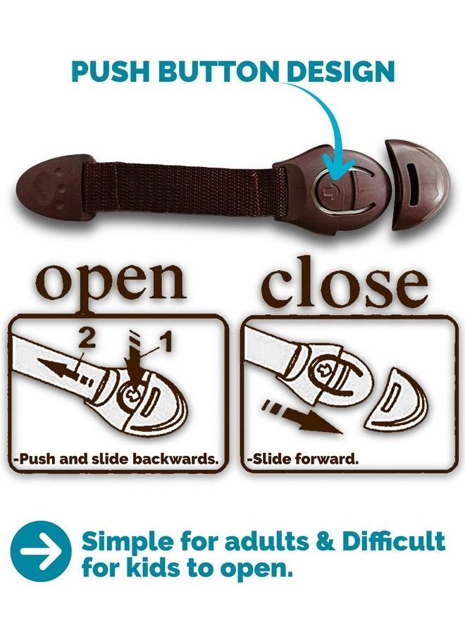 KidDough - Furniture Safety Locks For Kids (6 Locks Brown) (Made In India) - Image 1