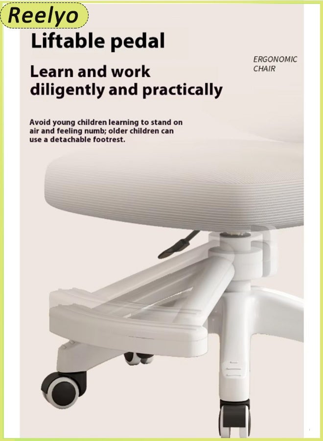 ريليو كرسي دراسة مريح، كرسي مكتب للأطفال بعجلات صامتة، كرسي دراسة متعدد الوظائف قابل لتعديل الارتفاع، كرسي تعليمي للأطفال بعجلات عالمية لدعم العمود الفقري، كرسي دراسة للطلاب، كرسي مكتب للأطفال، يحمي وضعية الجسم للأطفال، الأطفال، الطلاب، المراهقون، الأولاد، البنات، منزل الأطفال في مرحلة النمو، غرفة النوم، غرفة الدراسة، غرفة المعيشة، المدرسة، الفصل الدراسي، مركز الدروس الخصوصية، المكتب المنزلي، الفصول الدراسية عبر الإنترنت، الواجبات المنزلية، القراءة، الكتابة، النمو معي، وردي - Image 5
