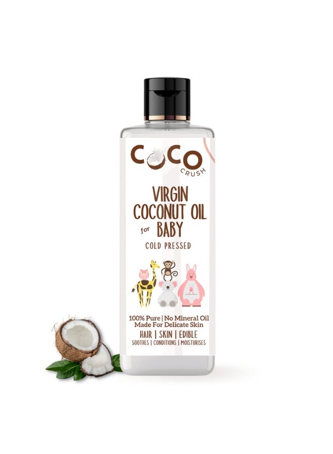 Coco Crush Pure Organic Virgin Coconut Oil for Baby Hair Massage | Cold Pressed, Straight from Kerala (50ml) - Image 1