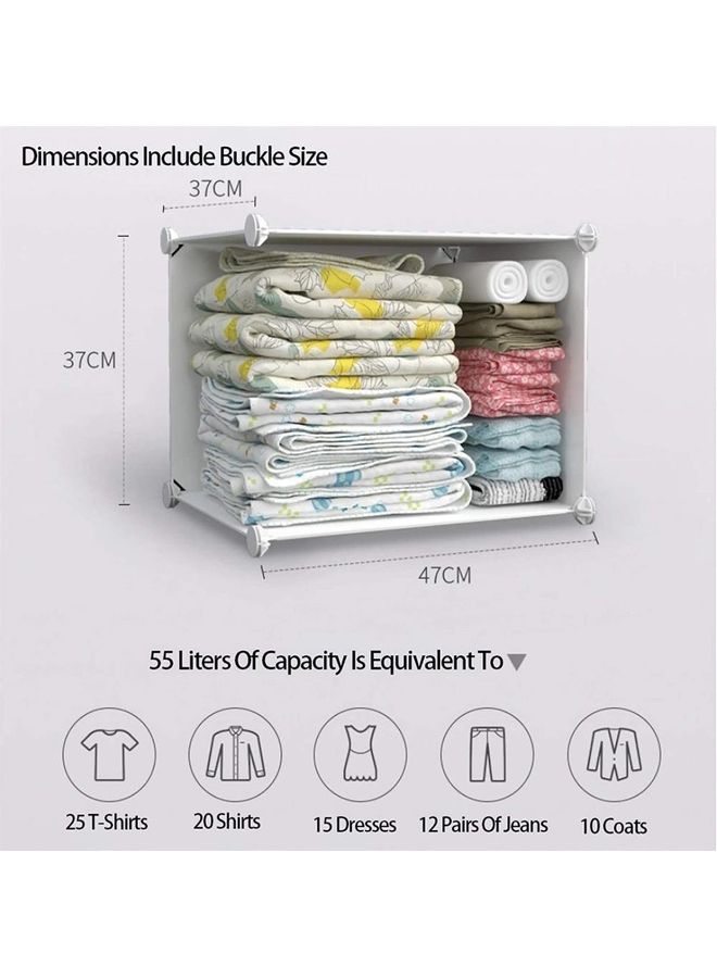 LEXIN Small Portable White Plastic Wardrobe Combination Storage Cabinet - Image 3