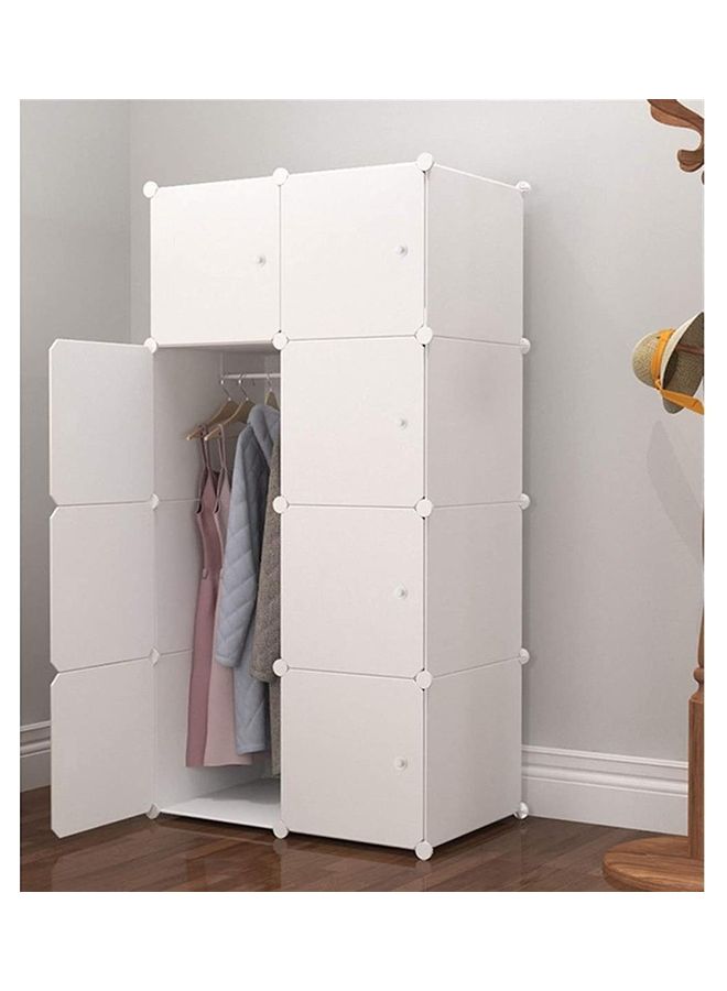 LEXIN Small Portable White Plastic Wardrobe Combination Storage Cabinet - Image 1