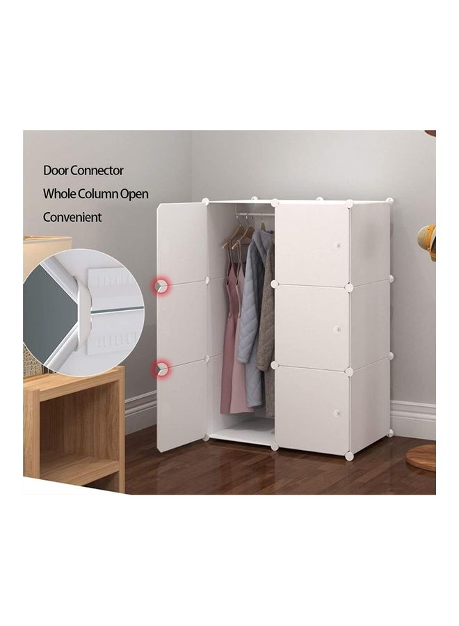 LEXIN Small Portable White Plastic Wardrobe Combination Storage Cabinet - Image 2