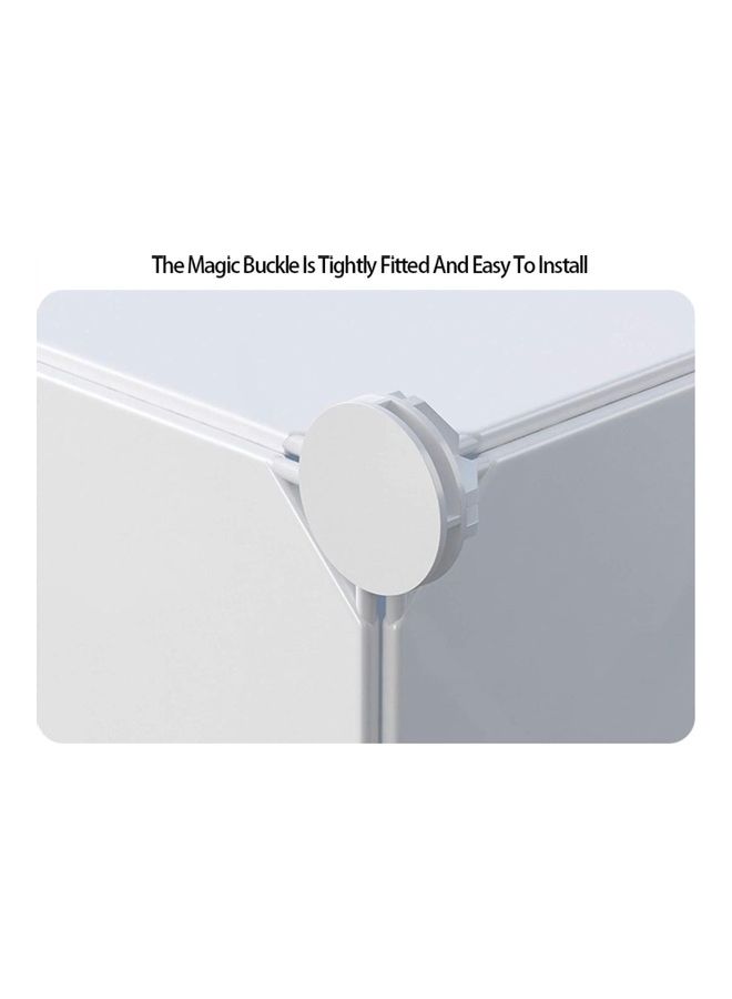 LEXIN Small Portable White Plastic Wardrobe Combination Storage Cabinet - Image 4