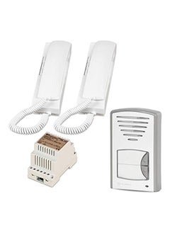 COMMAX Intercom 2 Lines Including Panel 2 Headphones  And 5-Pin White Italian Power Adapter, From Farvisa  - Image 1