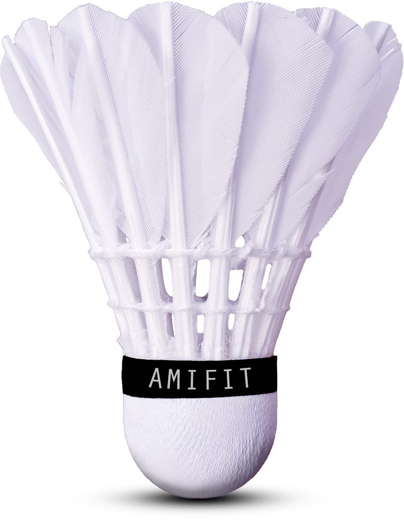 AMIFIT سلسلة ستيلر الذهبية من كرات الريشة، عبوة من 10 (بيضاء) - Image 2