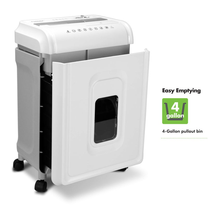 Aurora AU1262XA Anti-Jam 12-Sheet Crosscut Paper and CD/Credit Card Shredder, White/Gray - Image 4