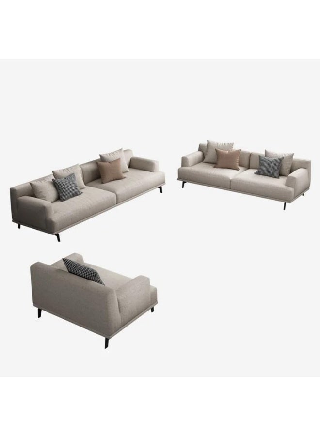 Poppins Home Modern & Sleek Fabric Sofa Set â€“ Includes 3-Seater, 2-Seater & Luxe Armchair - Image 3