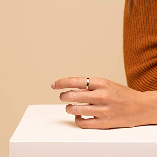 NOKMIT 3mm 14K Gold Filled Rings for Women Dainty Gold Stacking Stackable Band Thin Gold Thumb Pinky Finger Ring Non Tarnish Comfort Fit Size 4 to 11 (Gold,6) - Image 3