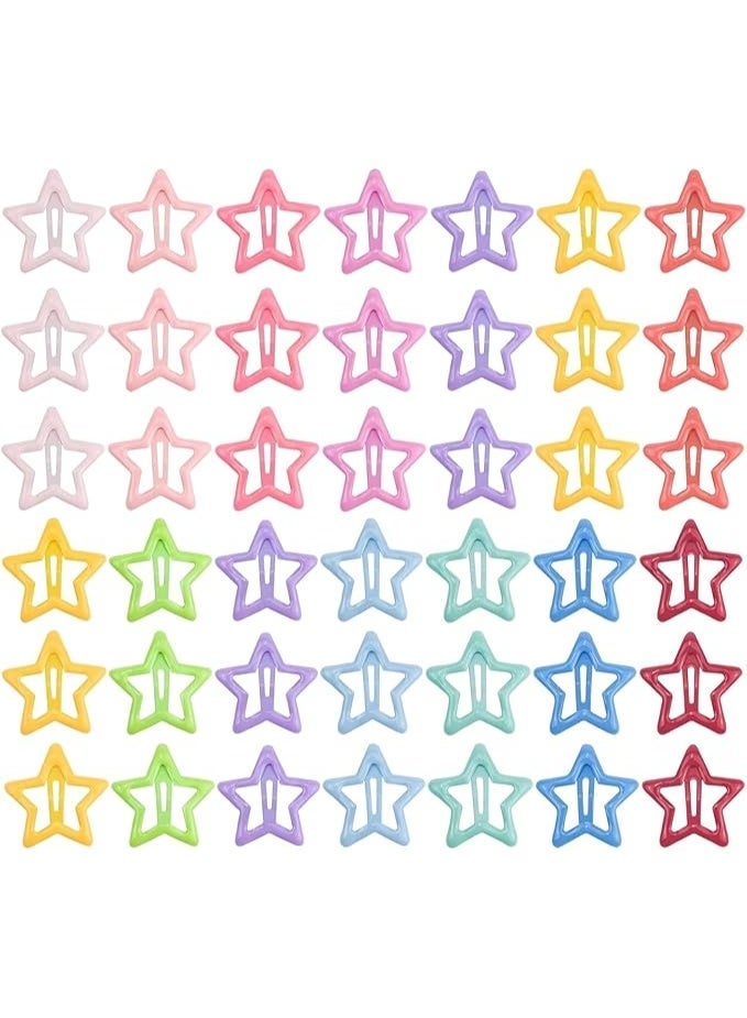 60 جهاز كمبيوتر شخصي نجمة شرائط الشعر، غير انزلاق الأطفال الصغار ملونة لطيف جميل معدني الشعر باريتس، 1.18 "" شرائط الشعر المعدنية شرائط، ملحقات الشعر للنساء البنات (اللون العشوائي) - Image 1