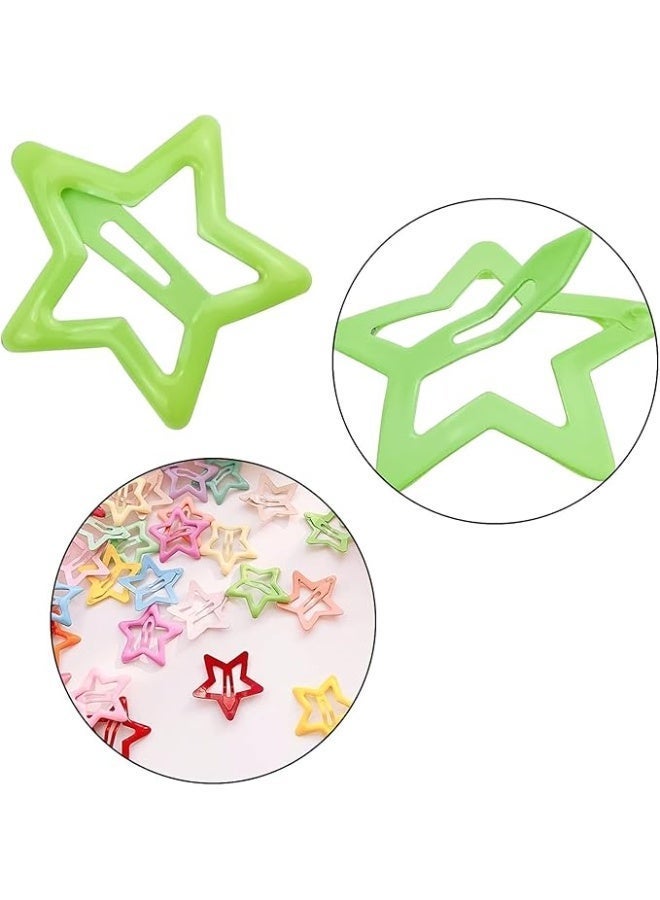 60 جهاز كمبيوتر شخصي نجمة شرائط الشعر، غير انزلاق الأطفال الصغار ملونة لطيف جميل معدني الشعر باريتس، 1.18 "" شرائط الشعر المعدنية شرائط، ملحقات الشعر للنساء البنات (اللون العشوائي) - Image 3