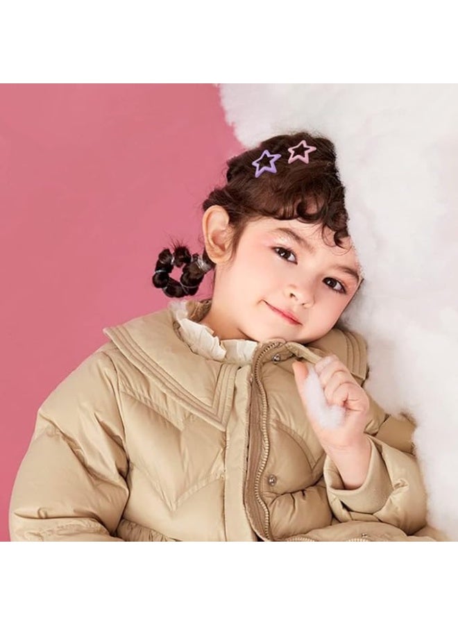 60 جهاز كمبيوتر شخصي نجمة شرائط الشعر، غير انزلاق الأطفال الصغار ملونة لطيف جميل معدني الشعر باريتس، 1.18 "" شرائط الشعر المعدنية شرائط، ملحقات الشعر للنساء البنات (اللون العشوائي) - Image 4