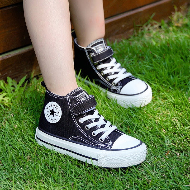 Children'S High-Top Canvas Shoes Kids Kindergarten Indoor Boys' Cloth Shoes Girls' Korean Style Spring Children'S Shoes - Image 4