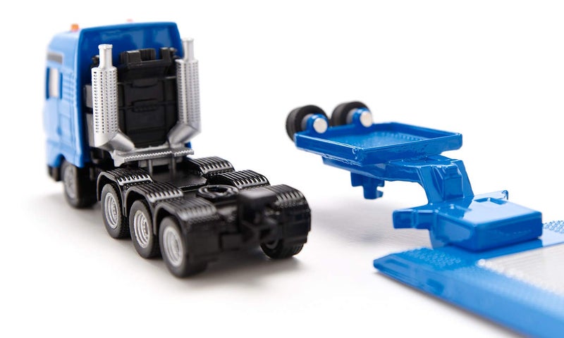Siku Heavy Haulage Transporter with Flat-Bed Vehicle Toy Blue/Yellow 1847 - Image 2