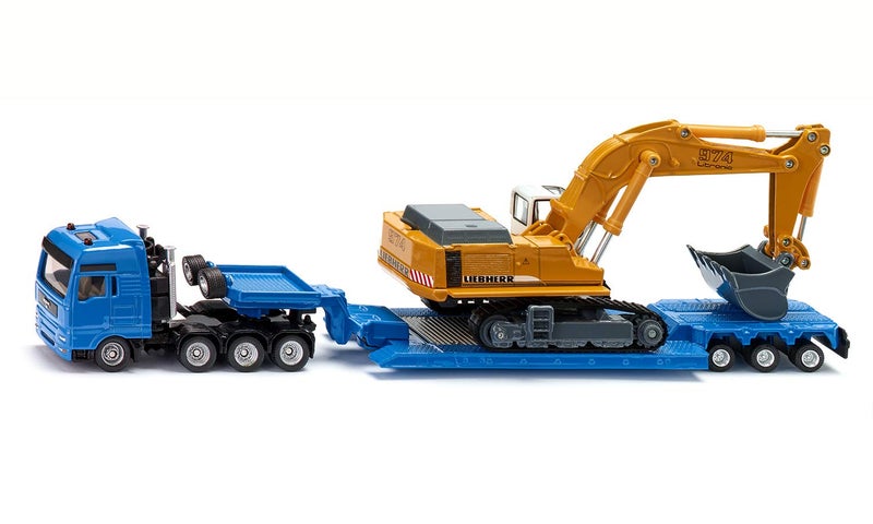 Siku Heavy Haulage Transporter with Flat-Bed Vehicle Toy Blue/Yellow 1847 - Image 1