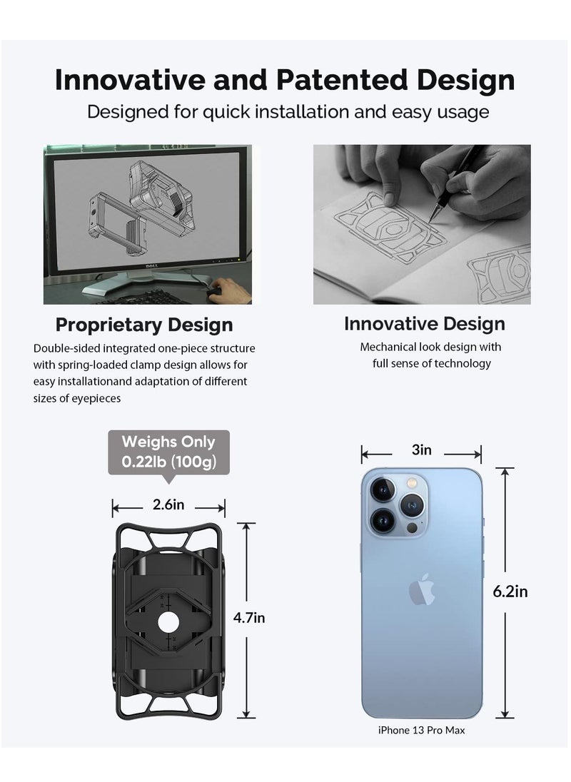SYOSI - SYOSI Telescope Adapter, Phone Adapter Mount Working with Spotting Scopes & Binoculars & Monocular & Telescope & Microscope Fits Almost All Optical Equipment and Smartphones on the Market - Image 1