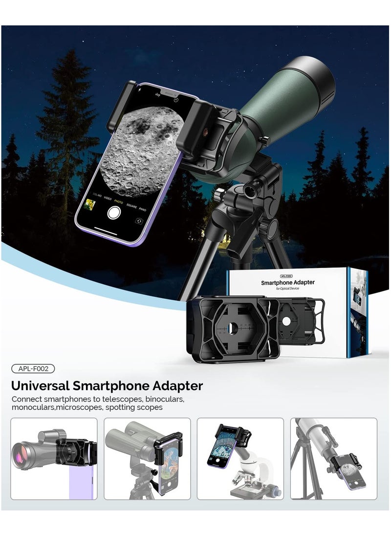 SYOSI - SYOSI Telescope Adapter, Phone Adapter Mount Working with Spotting Scopes & Binoculars & Monocular & Telescope & Microscope Fits Almost All Optical Equipment and Smartphones on the Market - Image 1