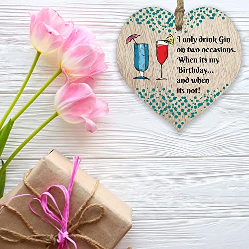 Stuff4 I Only Drink Gin Wall Decor - Hanging Wooden Heart Sign, Fun Birthday Keepsake, Miniatures Gift Set for Home Bar by Stuff4 - Image 5