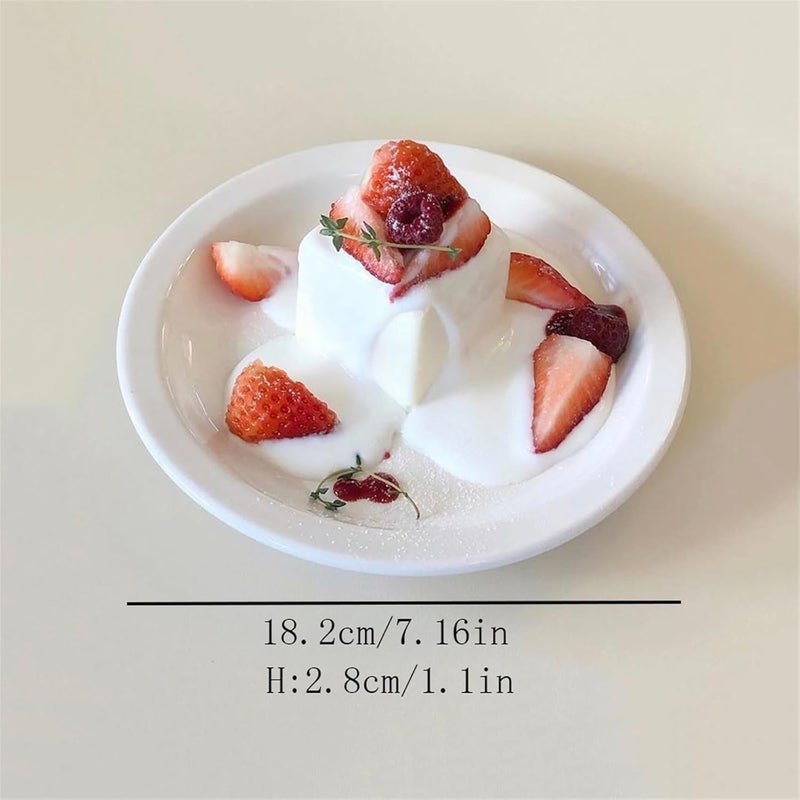Pasta Bowls Appetizer Plates Home White Flat Plate Breakfast Plate Dessert Plate Pure White Ceramic Plate Fruit Snack Plate Salad Plate Dining Serving Plates for Parties - Image 2