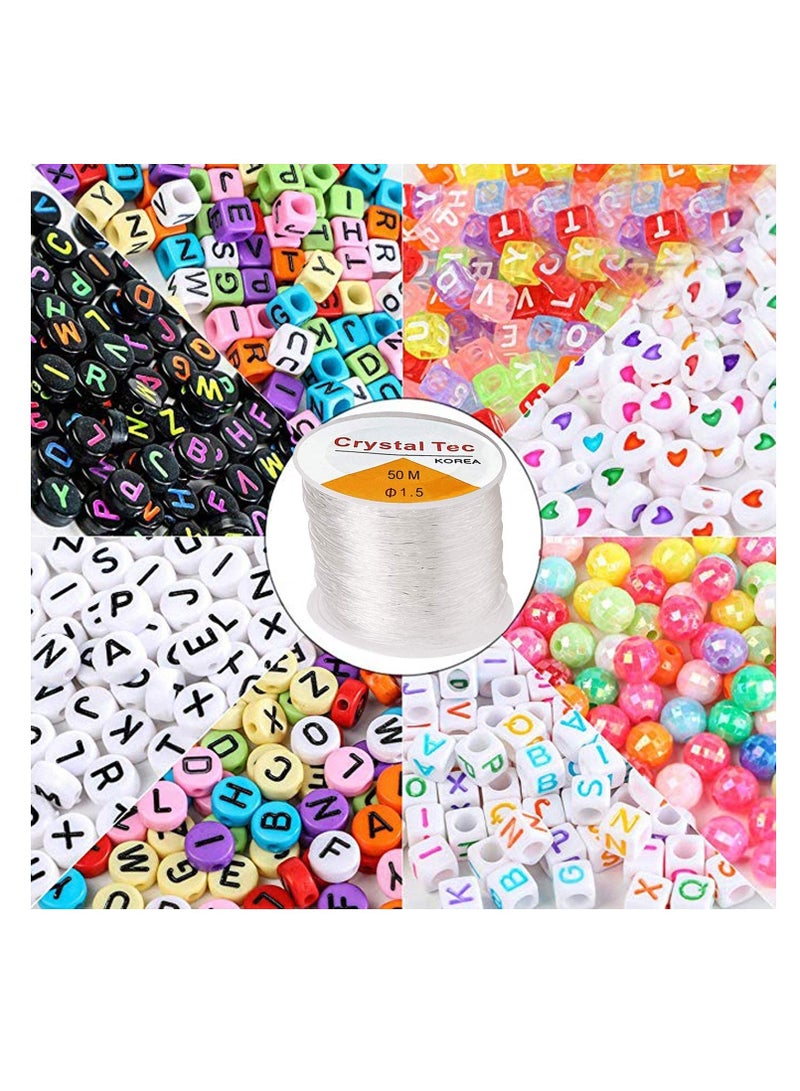 SYOSI 2Pack 1.5mm Elastic String, Jewelry Cord, Bracelet Rope Crystal Beading Cords, Transparent Beaded Line, Can Easily Pass Through Jewelry, Suitable for DIY Making Premium Cords 164ft Total(Brown) - Image 2