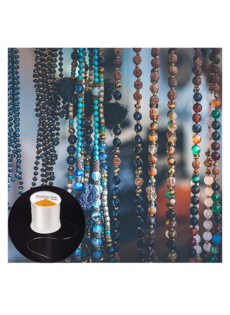 SYOSI 2Pack 1.5mm Elastic String, Jewelry Cord, Bracelet Rope Crystal Beading Cords, Transparent Beaded Line, Can Easily Pass Through Jewelry, Suitable for DIY Making Premium Cords 164ft Total(Brown) - Image 4