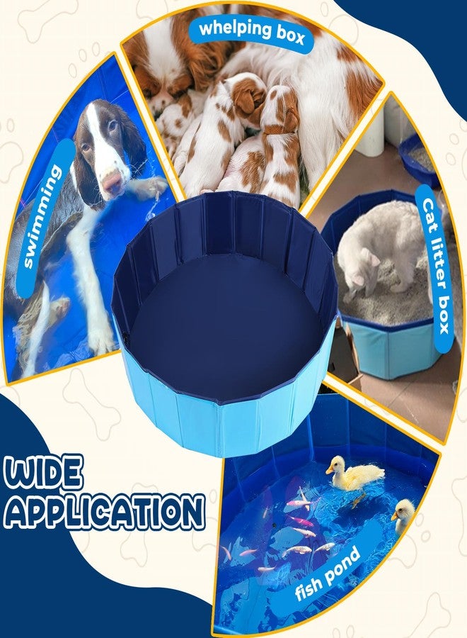 FLKQC Whelping Pen for Dogs, Foldable Birthing Pool for Dogs, Whelping Box for Dogs and Puppies, Poartable Plastic Swimming Pool & Bath Tub for Dogs (Blue) (39.4” Dia. × 11.8” H (100cm × 30cm)) - Image 5