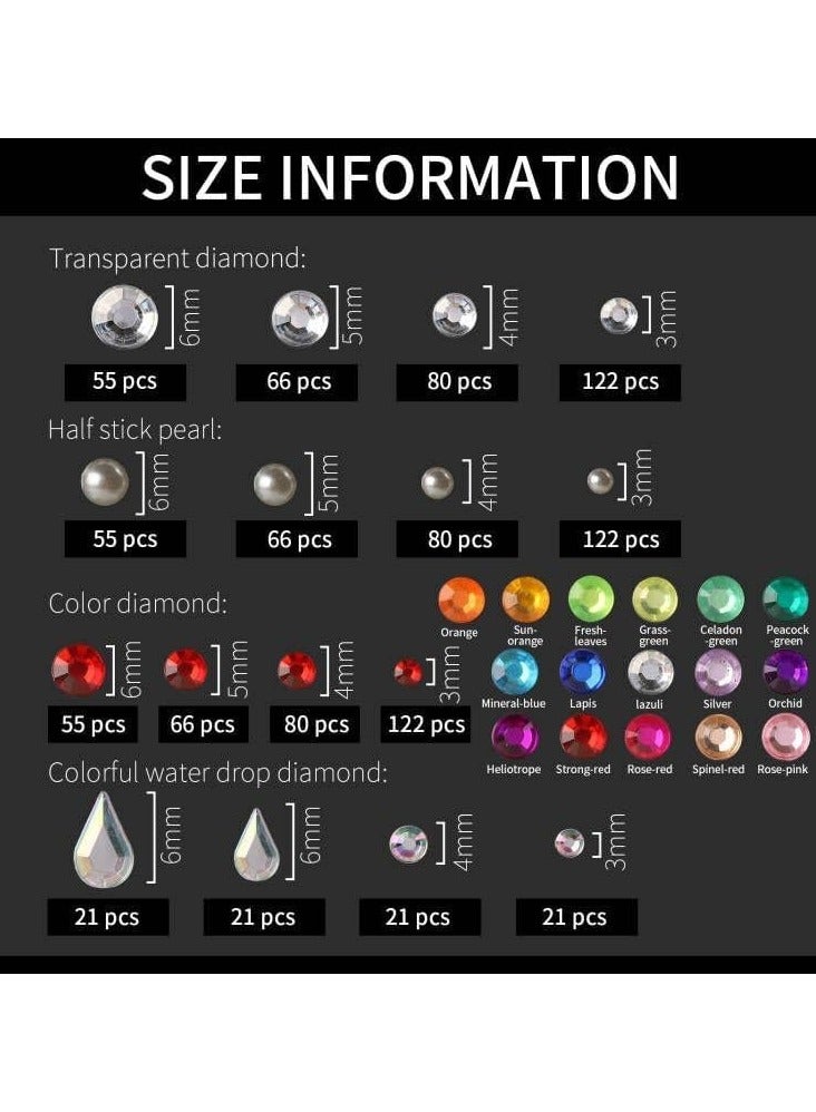 FengSVMA Self Adhesive Face Gems and Hair Gems Pearls for Makeup, DIY Face Gems Stick on, Festival Jewels, Hair Gems, Rhinestone Stickers for Face, Eye, Makeup, Nail, Body, Crafts - Image 2