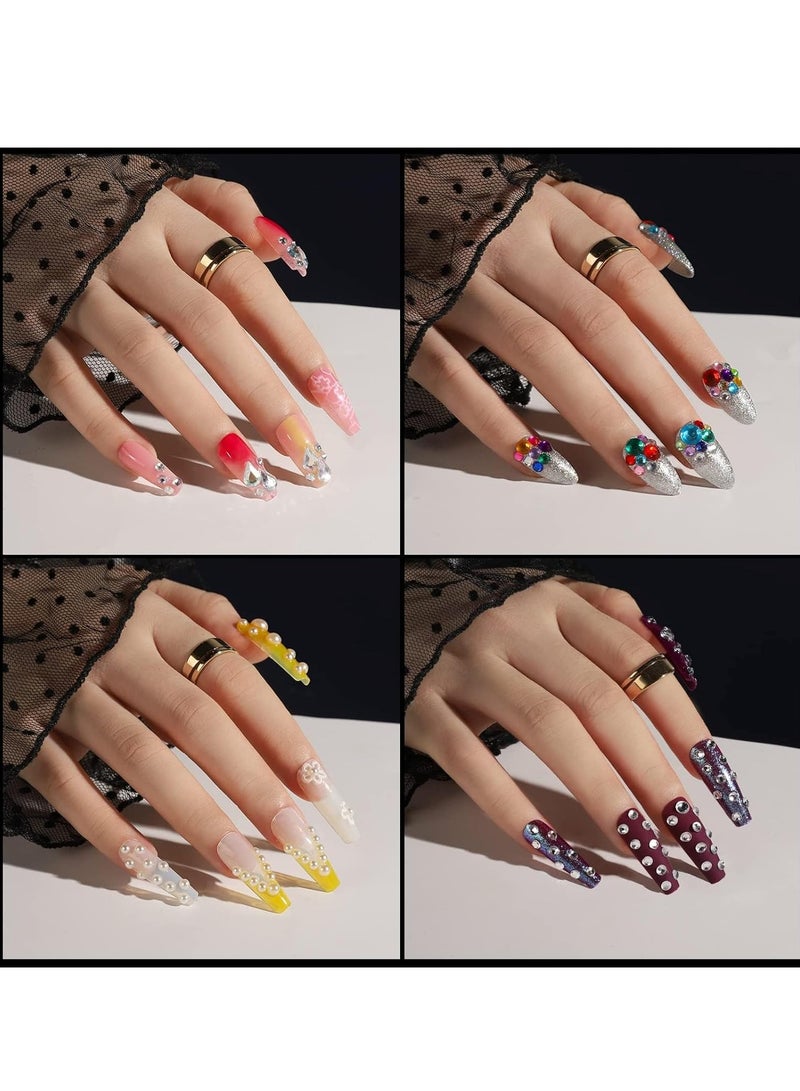 FengSVMA Self Adhesive Face Gems and Hair Gems Pearls for Makeup, DIY Face Gems Stick on, Festival Jewels, Hair Gems, Rhinestone Stickers for Face, Eye, Makeup, Nail, Body, Crafts - Image 3