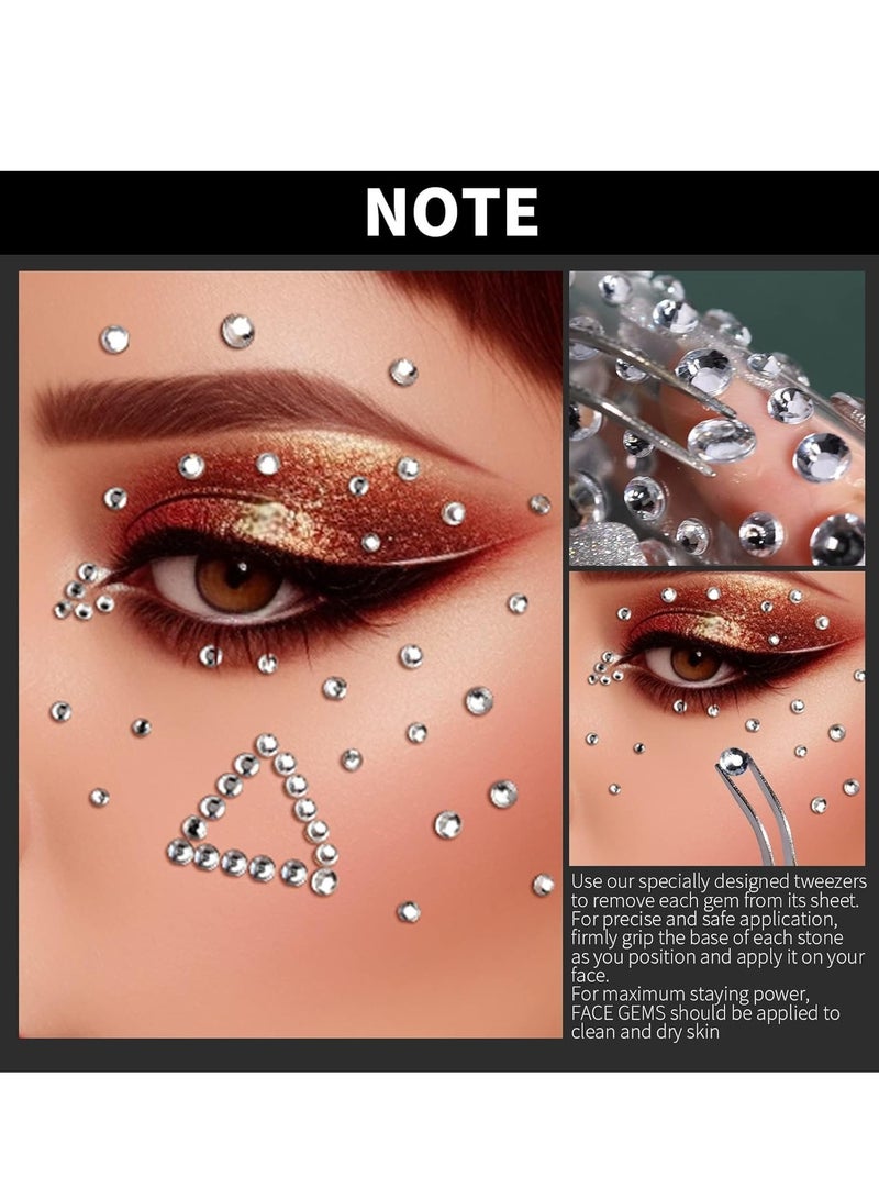 FengSVMA Self Adhesive Face Gems and Hair Gems Pearls for Makeup, DIY Face Gems Stick on, Festival Jewels, Hair Gems, Rhinestone Stickers for Face, Eye, Makeup, Nail, Body, Crafts - Image 4