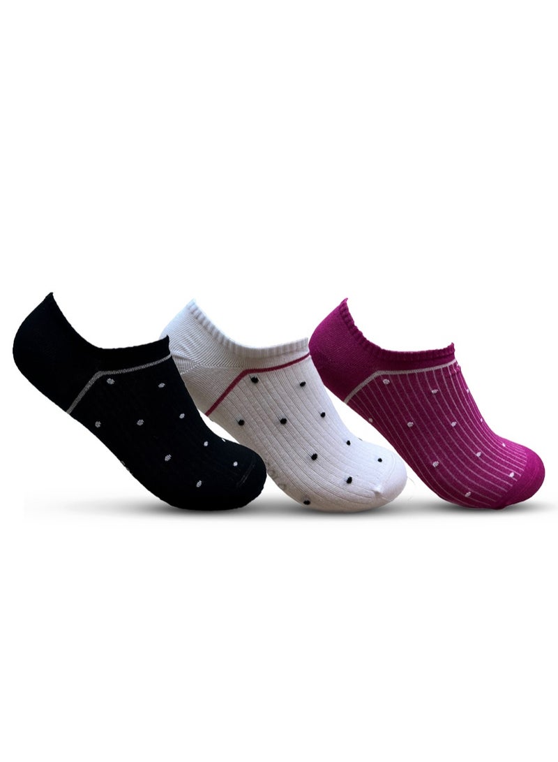 Solo Women Low Cut Designed Pack 3 