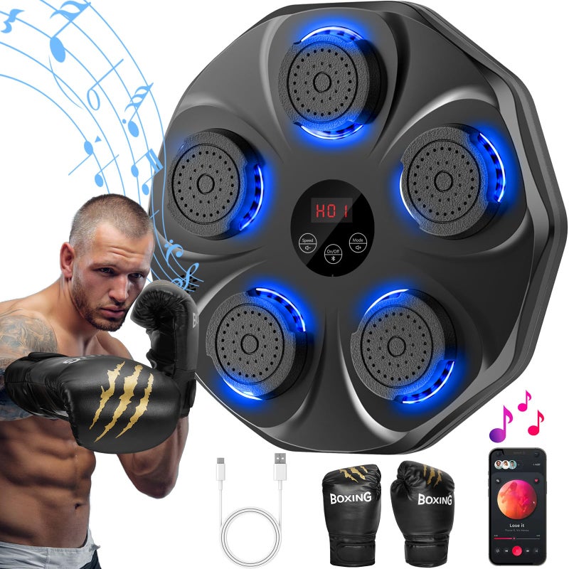 TGLLM Music Boxing Machine Interactive Punching Trainer with Boxing Gloves Large Size Wall Mounted Electronic Boxing Target for Adult Kids 9 Modes 9 Speeds - Image 2