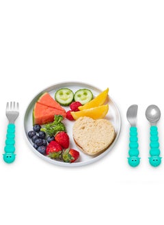 melii Utensil Set - Brown Bear And Blue Sharks, 6 Pieces  - Image 3