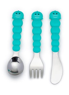 melii Utensil Set - Brown Bear And Blue Sharks, 6 Pieces  - Image 4