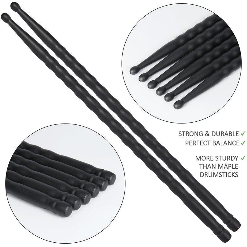 ARLX 5A Carbon Fiber Drum Sticks 6 Pair Drumsticks Unique Wave non-slip Drumsticks - Image 2