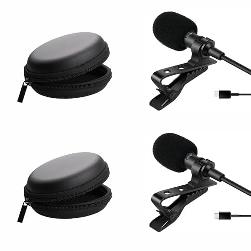 Humble HB-C01 Lavalier Lapel Condenser Mic for Android, USB Type C Microphone for YouTube Vlogging Facebook Interview Livestream Video Recording and All(1.5 Meter) Pack of 2 - Image 1