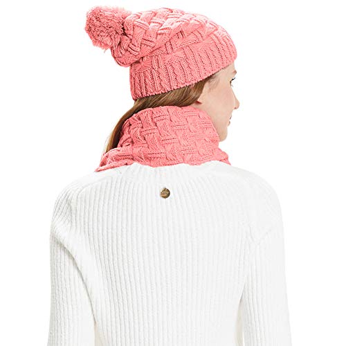 HANERDUN Women Girls Fashion Winter Warm Knitted Hat Beanie Hat Scarf Set - Image 2