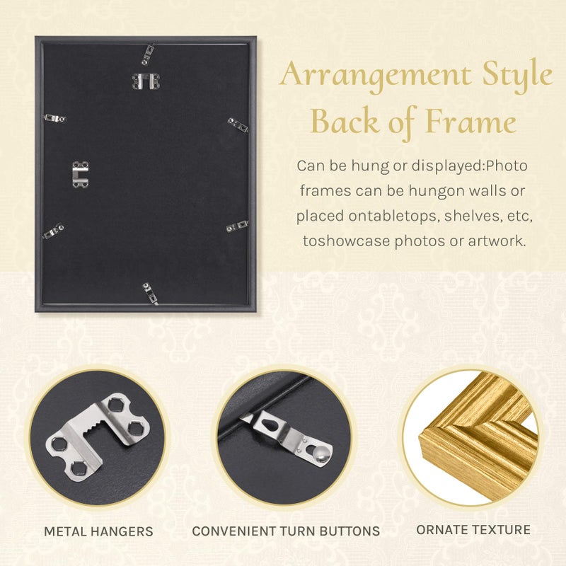 TWING Vintage Picture Frames 11x14, Ornate Wall Picture Frame with Shock-Resistant Acrylic Cover for Residential, Hospitality Design, Exhibition - Image 5