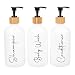 UUJOLY Glass Shampoo and Conditioner Pump Bottles Soap Dispenser Bamboo Pump Head Empty Glass Refillable Shampoo Conditioner Body Wash Soap Bottles for Bathroom 17 oz 3 Pack White - Image 2