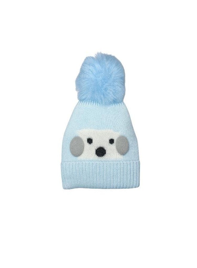 FAMWRAPZ Adorable Dog Beanie Cap Kids Knitted Soft Woolen Cap for Baby Infants, Cozy Warm Head Wear for Winters Stylish for Newborns and Toddlers, Blue - Image 1