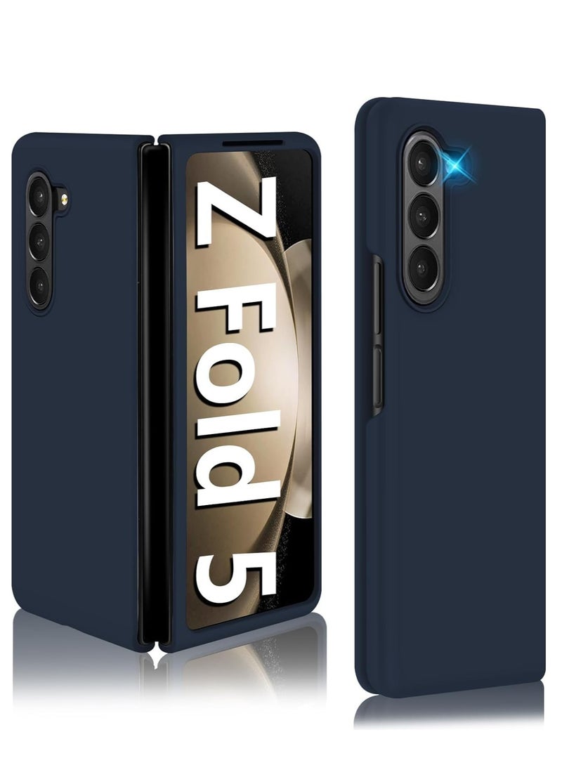 Generic - Liquid Silicone Case For Samsung Galaxy Z Fold5 5G, Slim Phone Case for Women Girls Soft Gel Rubber Ultra Thin Anti-Scratch Design Protective Cover for Samsung Z Fold 5 5G 7.6-inch (Blue) - Image 1