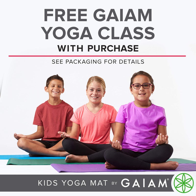 Gaiam Kids Yoga Mat Exercise Mat, Yoga for Kids with Fun Prints - Playtime for Babies, Active & Calm Toddlers and Young Children, Metallic Mermaid, 3mm - Image 4