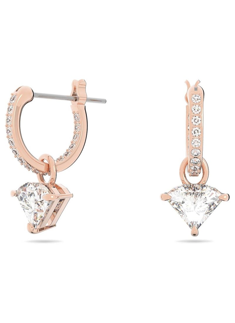 SWAROVSKI - Swarovski Ortyx Earrings, One Size, Crystal, Cubic Zirconia - Rose gold-tone plated,Zirconia/White - Image 1