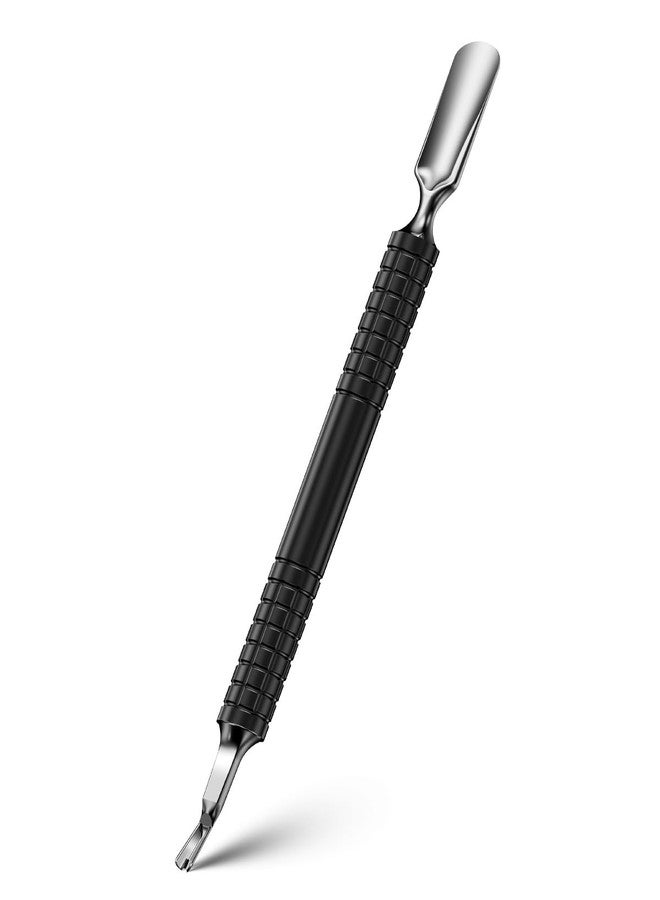FERYES Cuticle Pusher with Fork, 2-in-1 Cuticle Remover Tool, Upgraded Stainless Steel Cuticle Trimmer Nail Care Tool for Manicures- Black(5.8 Inches） - Image 1